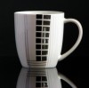 Teebecher oder Kaffeebecher aus Keramik 0,33 Liter (Eleganz - Rechtsecke)